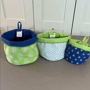 Vivid Indian Summer Canvas Storage Pots Set of Three